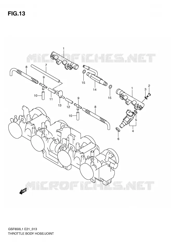GASKLEPHUIS SLANG / JOINT Suzuki MOTO 650 BANDIT 2011  GSF650SUL1(E21)