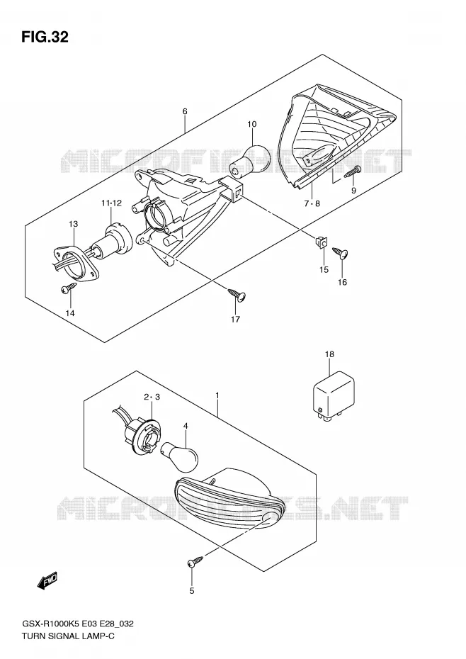 INDICATOREN Suzuki MOTO 1000 GSX-R 2006  GSX-R1000 K6 (E03)