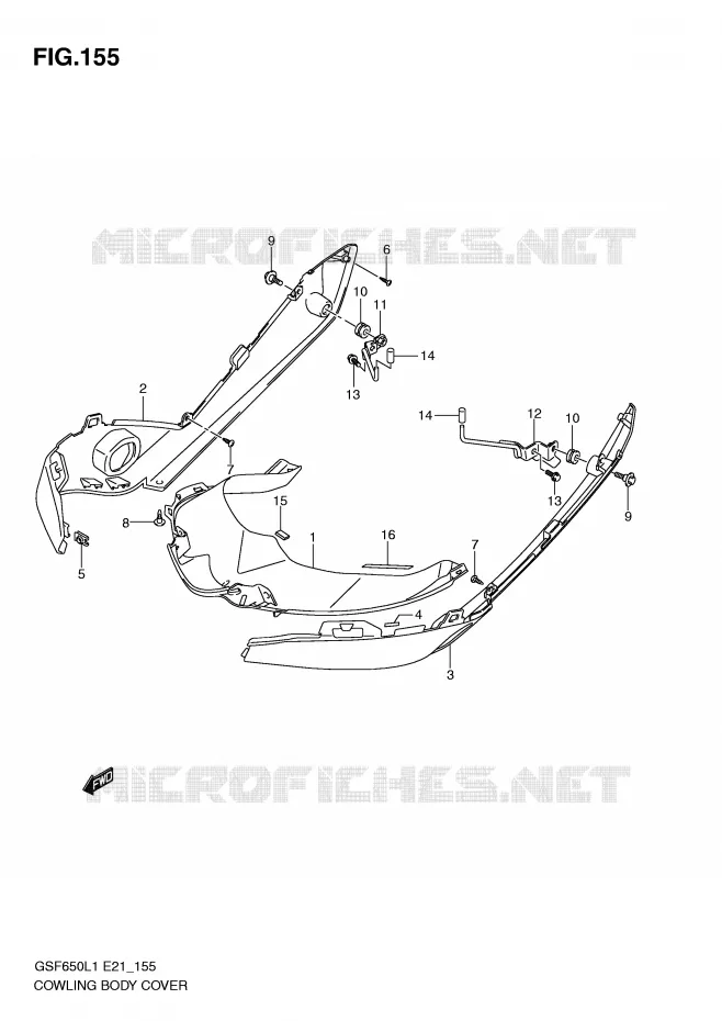 KUIP (GSF650SL1 E21) Suzuki MOTO 650 BANDIT 2011  GSF650SL1(E21)