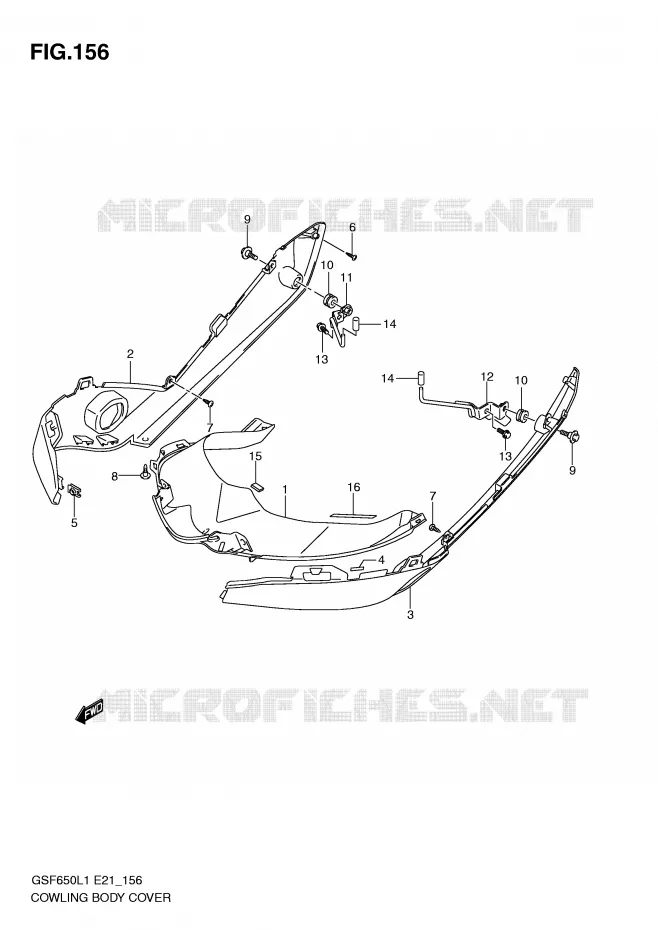 KUIP (GSF650SUL1 E21) Suzuki MOTO 650 BANDIT 2011  GSF650SUL1(E21)