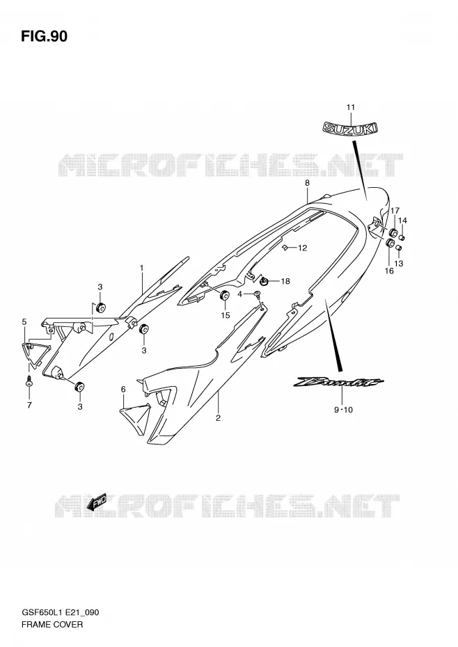KUIP (GSF650UAL1 E21) Suzuki MOTO 650 BANDIT 2011  GSF650SL1(E21)