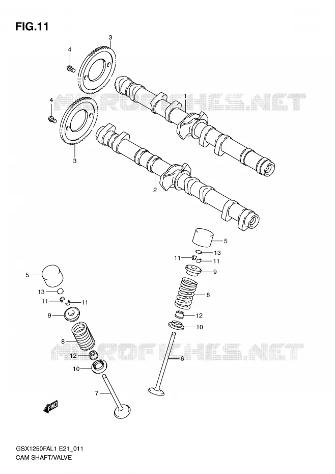 NOKKENAS - VALVES Suzuki MOTO 1250 GSX-F 2011  GSX1250FAL1(E21)