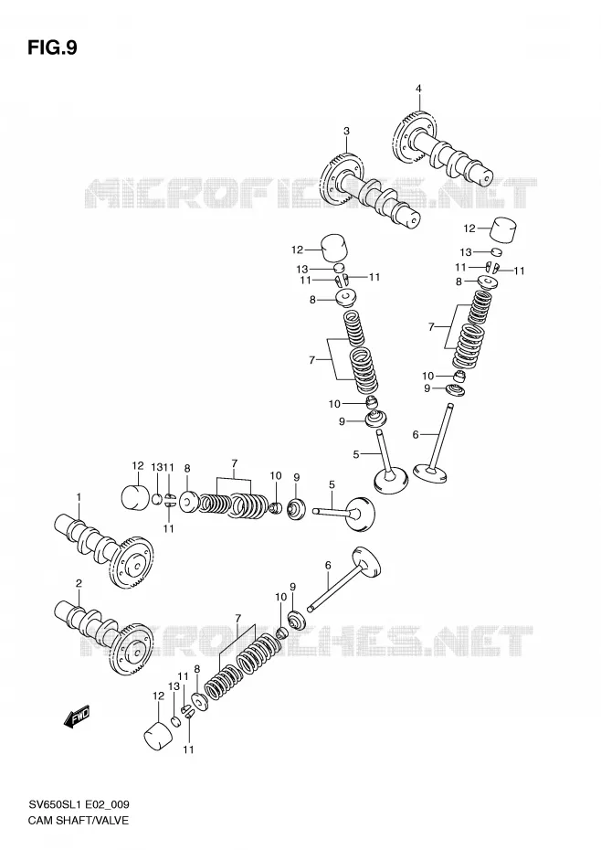 NOKKENAS - VALVES Suzuki MOTO 650 SV 2011  SV650SAL1(E2)