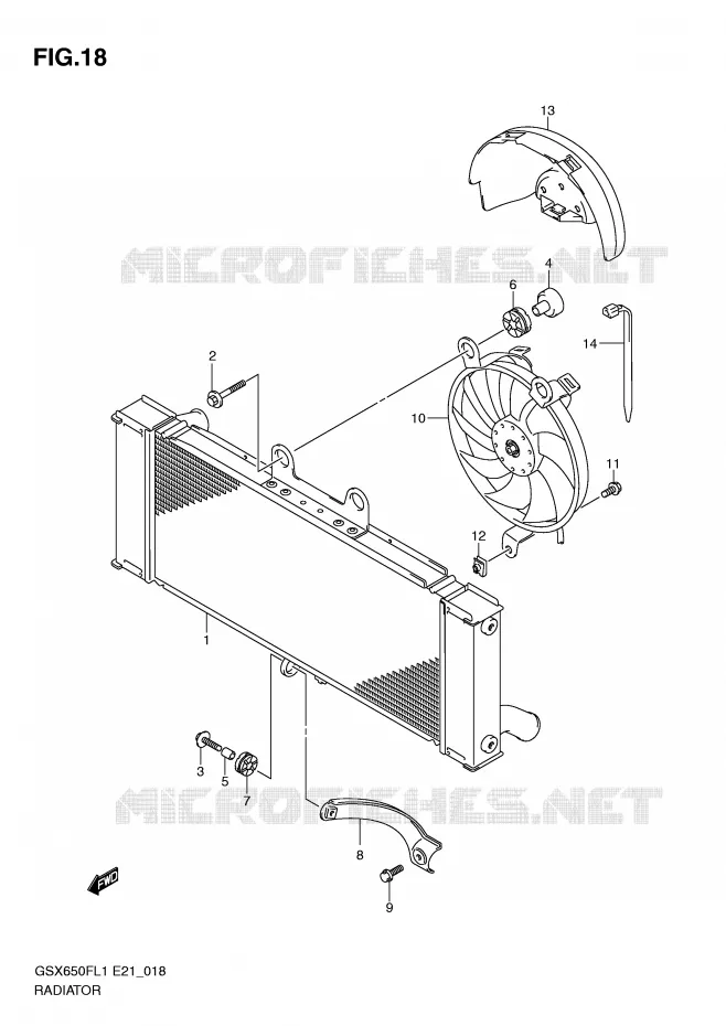 RADIATOR Suzuki MOTO 650 GSX-F 2011  GSX650FAL1(E21)
