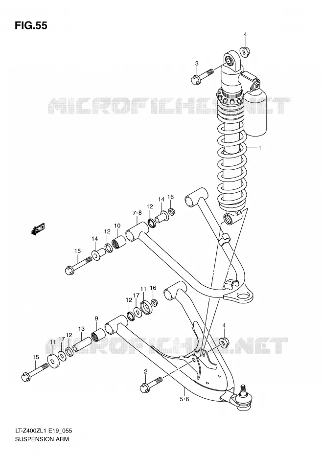 SCHORSING ARM (LT-Z400ZL1 E19) Suzuki QUAD 400 QUADSPORT 2011  LT-Z400ZL1(E19)