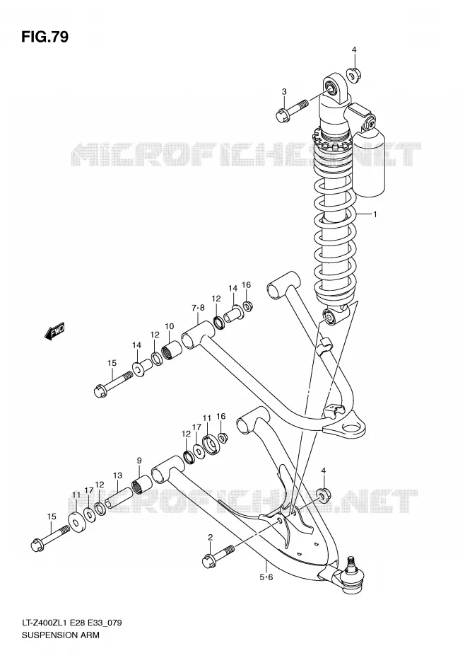 SCHORSING ARM (LT-Z400ZL1 E28) Suzuki QUAD 400 QUADSPORT 2011  LT-Z400ZL1(E28/E33)