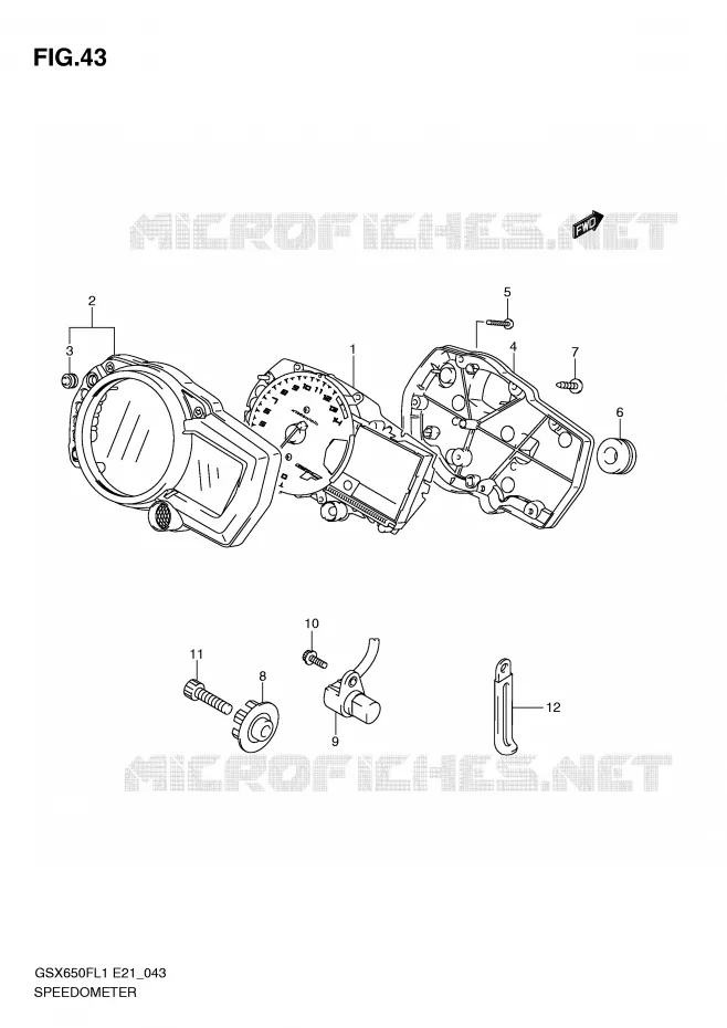 SNELHEIDSMETER (GSX650FUAL1 E21) Suzuki MOTO 650 GSX-F 2011  GSX650FUL1(E21)