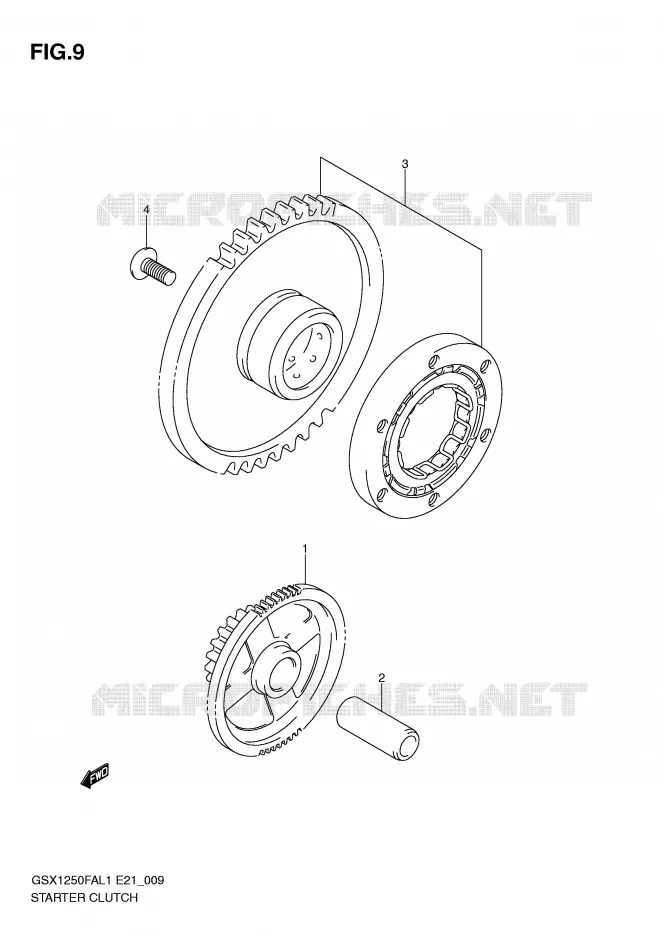 STARTMOTOR CLUTCH Suzuki MOTO 1250 GSX-F 2012  GSX1250FAL1(E21)