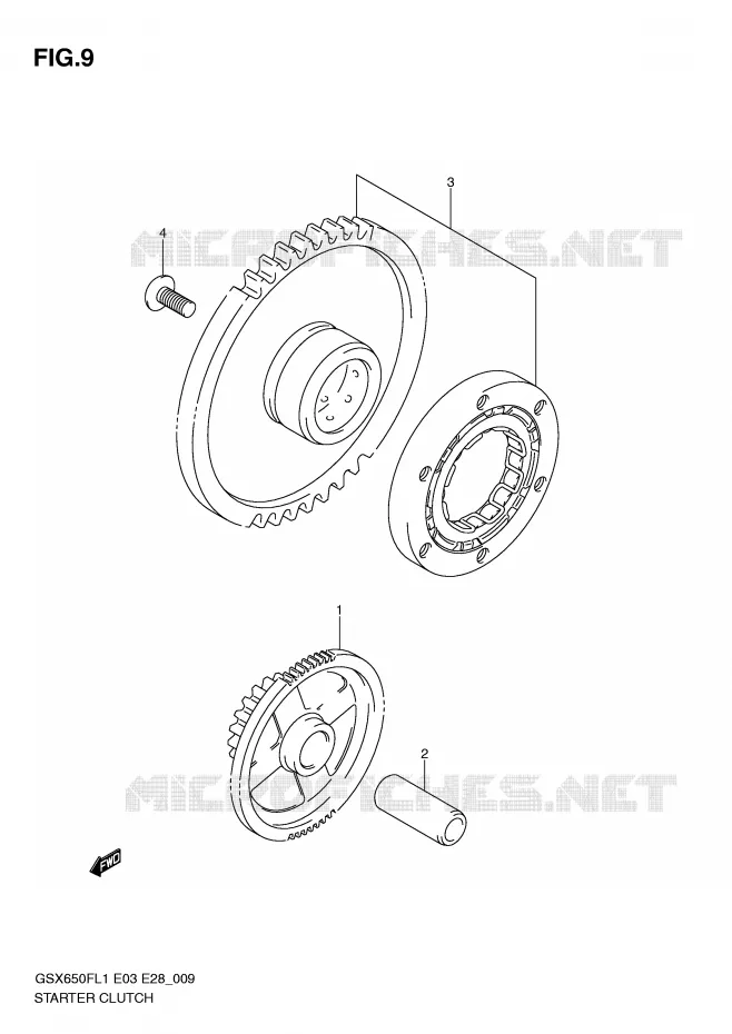 STARTMOTOR CLUTCH Suzuki MOTO 650 GSX-F 2011  GSX650FAL1(E3/E28)