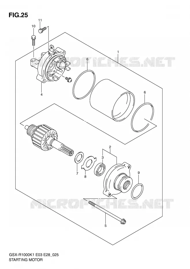 STARTMOTOR Suzuki MOTO 1000 GSX-R 2002  GSX-R1000K2(E3/E28)