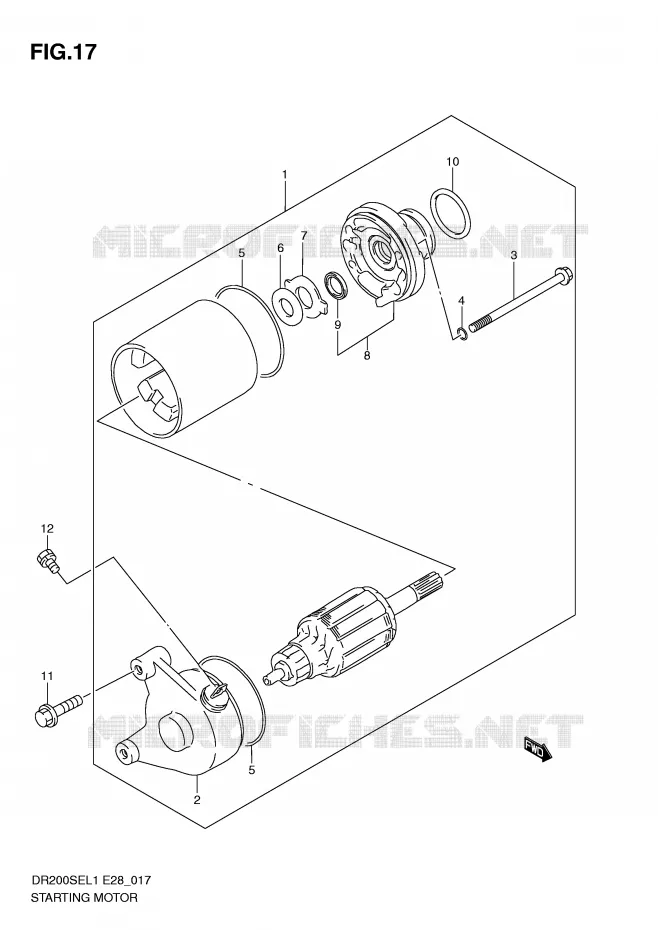 STARTMOTOR Suzuki MOTO 200 DR 2011  DR200SEL1(E28)
