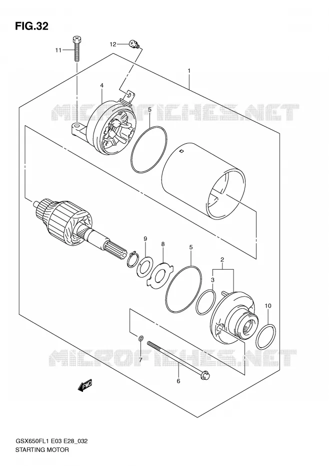 STARTMOTOR Suzuki MOTO 650 GSX-F 2011  GSX650FAL1(E3/E28)