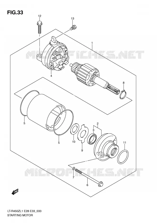 STARTMOTOR Suzuki QUAD 450 QUADRACER 2011  LT-R450ZL1(E28/E33)