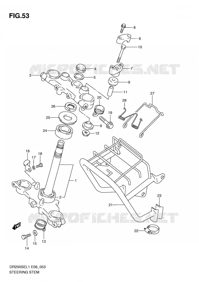 STUURKOLOM (DR200SEL1 E6) Suzuki MOTO 200 DR 2011  DR200SEL1(E6)
