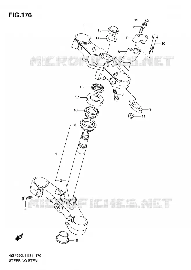 STUURKOLOM Suzuki MOTO 650 BANDIT 2011  GSF650UAL1(E21)