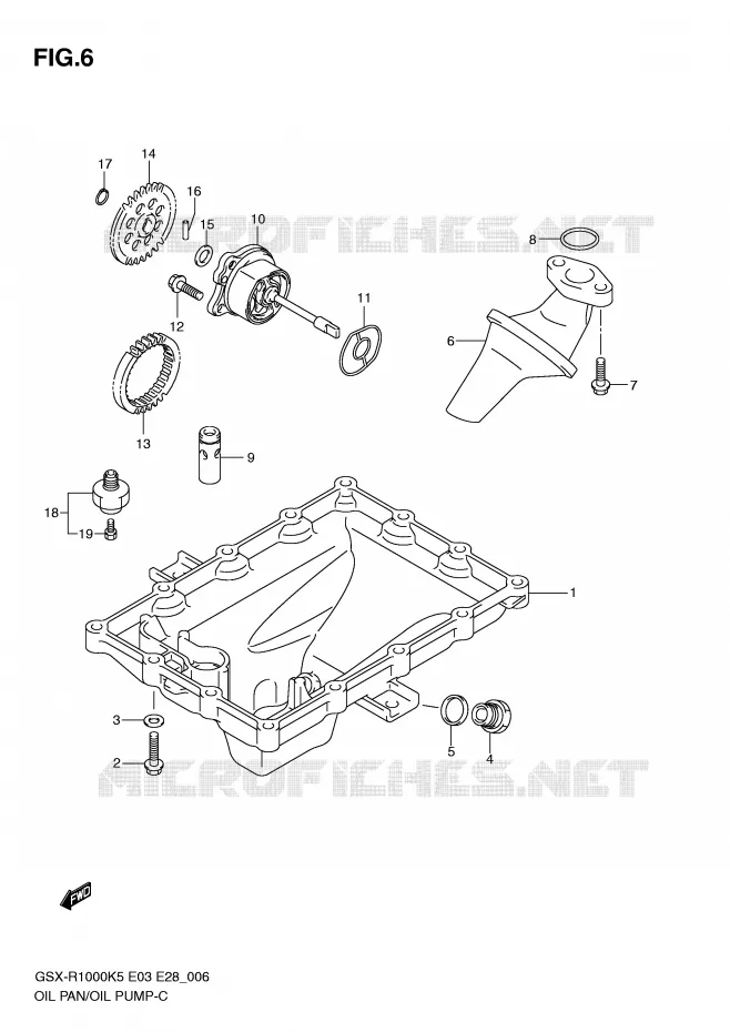 SUMP - OLIEPOMP  Suzuki MOTO 1000 GSX-R 2006  GSX-R1000 K6 (E28)