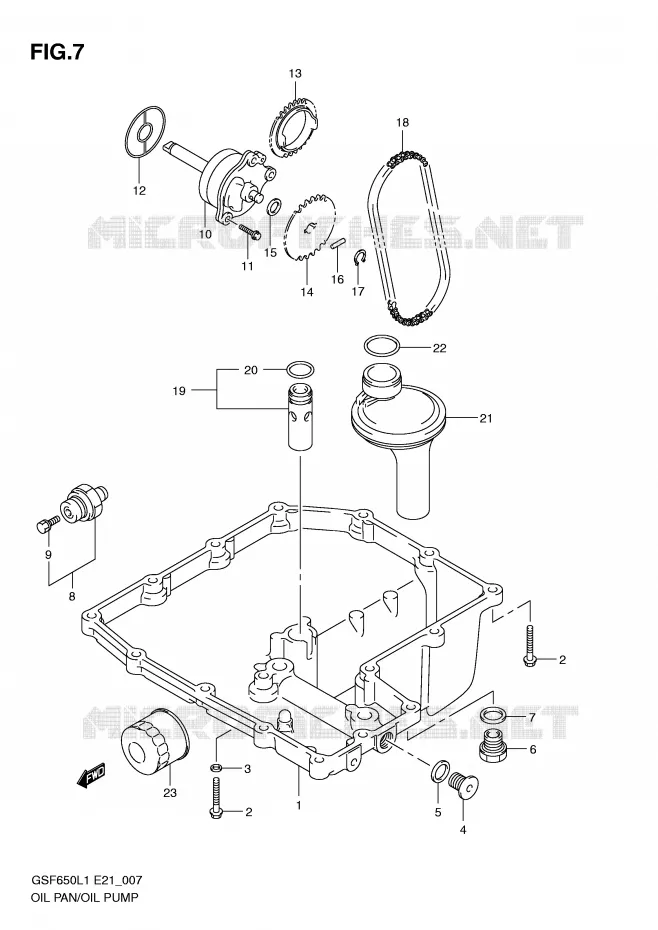 SUMP - OLIEPOMP  Suzuki MOTO 650 BANDIT 2011  GSF650SL1(E21)