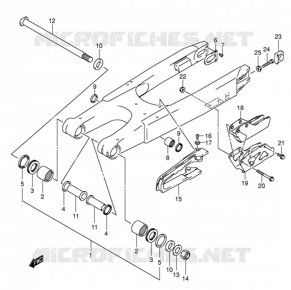 SWINGARM Suzuki MOTO 125 RM 2002  RM125 K2 (E02,E04,E24)