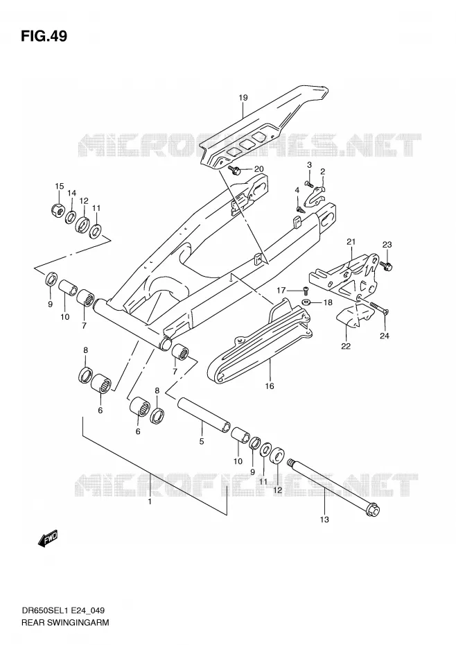 SWINGARM Suzuki MOTO 650 DR 2011  DR650SE L1(E24)