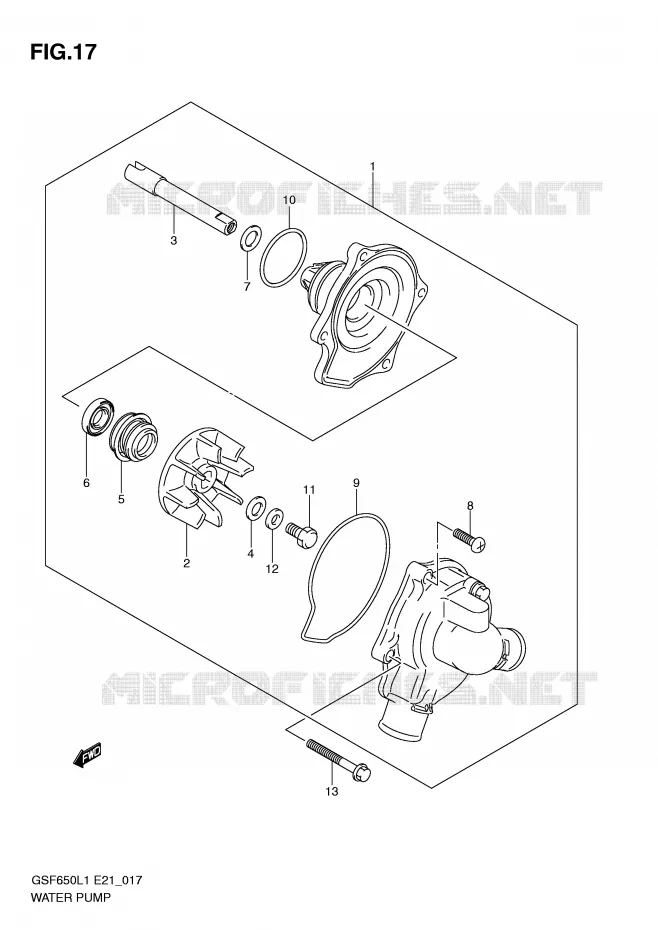 WATERPOMP Suzuki MOTO 650 BANDIT 2011  GSF650SL1(E21)