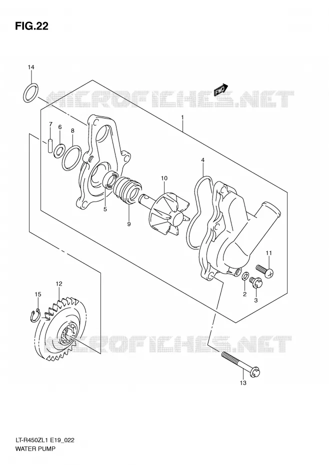 WATERPOMP Suzuki QUAD 450 QUADRACER 2011  LT-R450ZL1(E19)