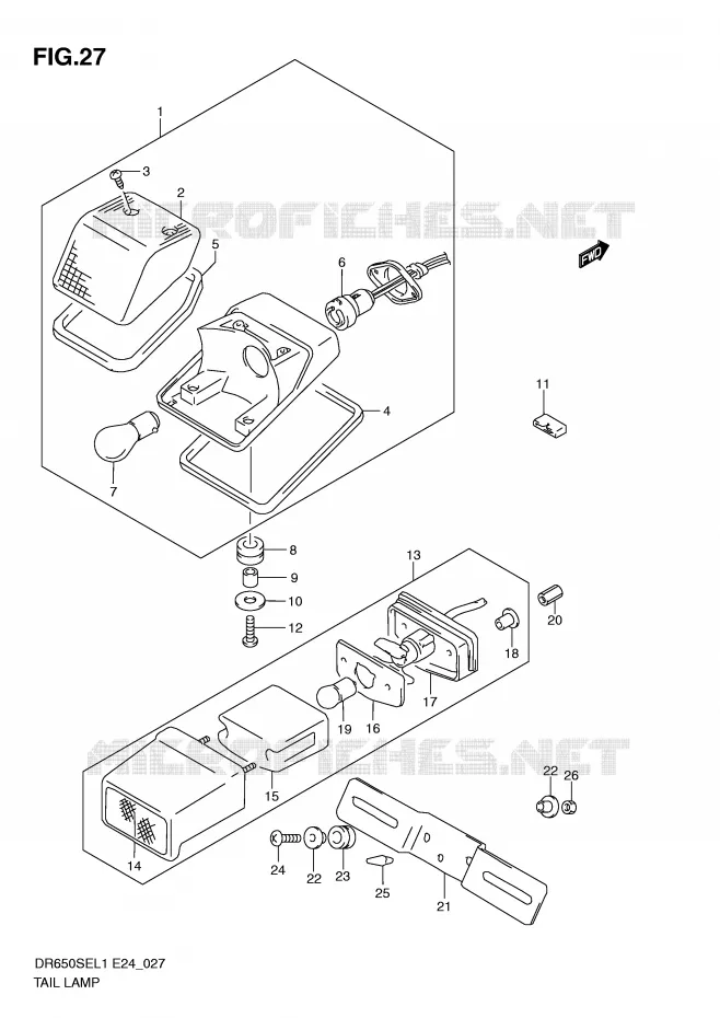 ACHTERLICHT Suzuki MOTO 650 DR 2011  DR650SE L1(E24)