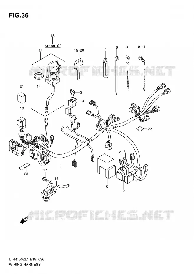 BEDRADING (LT-R450ZL1 E19) Suzuki QUAD 450 QUADRACER 2011  LT-R450L1(E19)