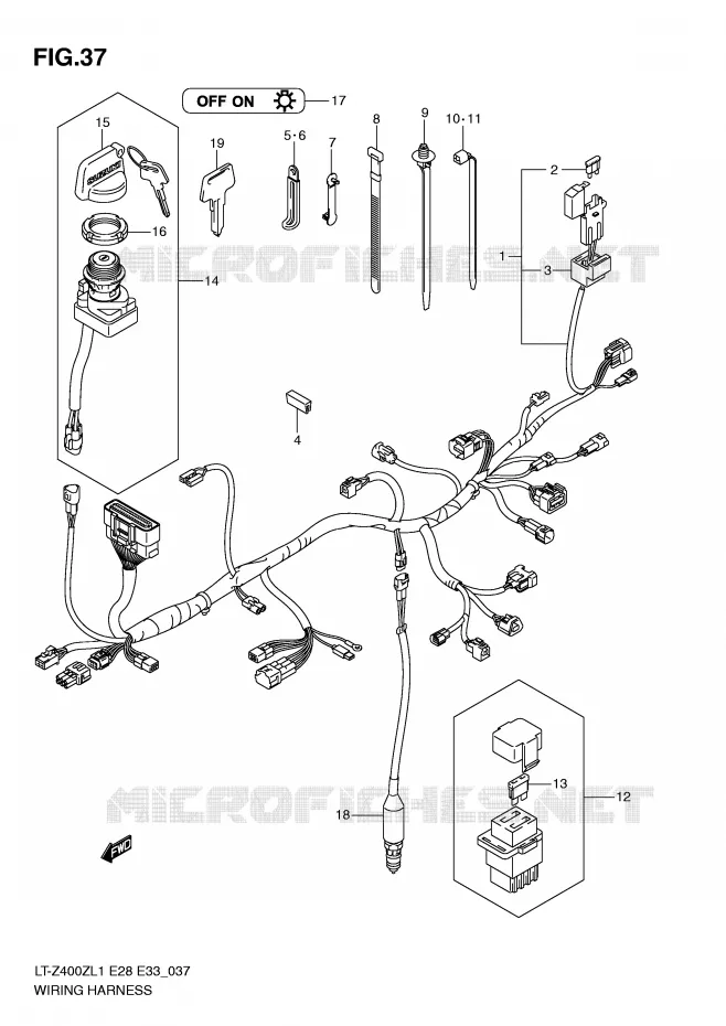 BEDRADING (LT-Z400ZL1 E28) Suzuki QUAD 400 QUADSPORT 2011  LT-Z400L1(E28/E33)