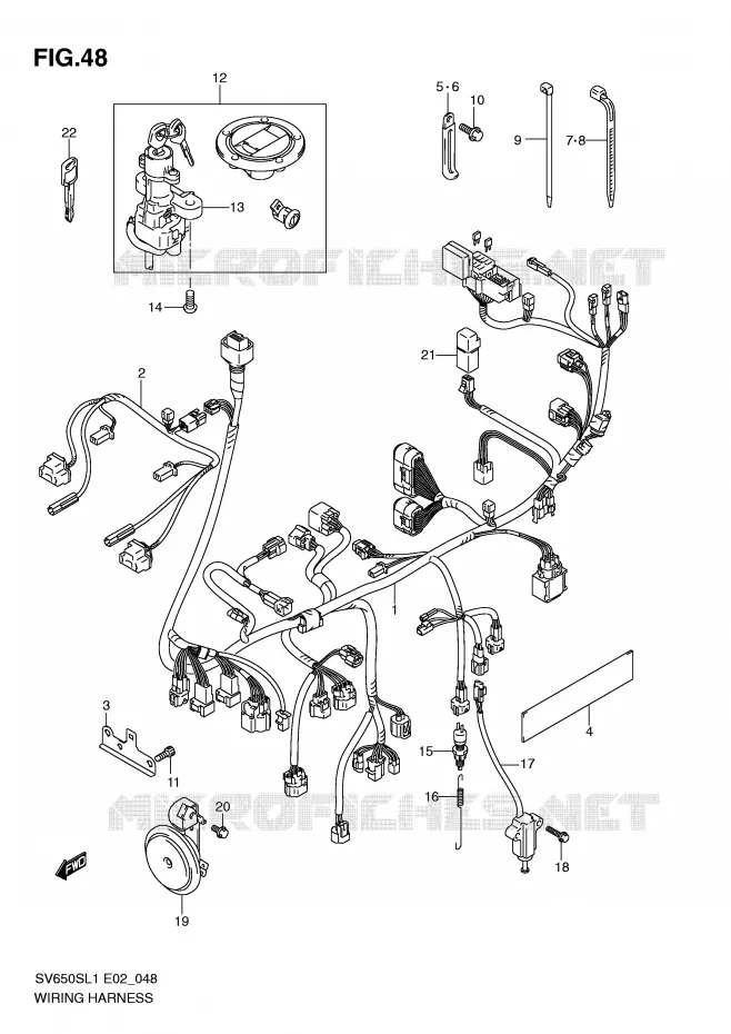 BEDRADING (SV650SL1 E2) Suzuki MOTO 650 SV 2011  SV650SAL1(E2)