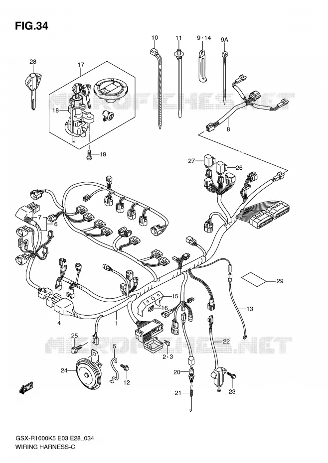 BEDRADING Suzuki MOTO 1000 GSX-R 2005  GSX-R1000K5 (E3)