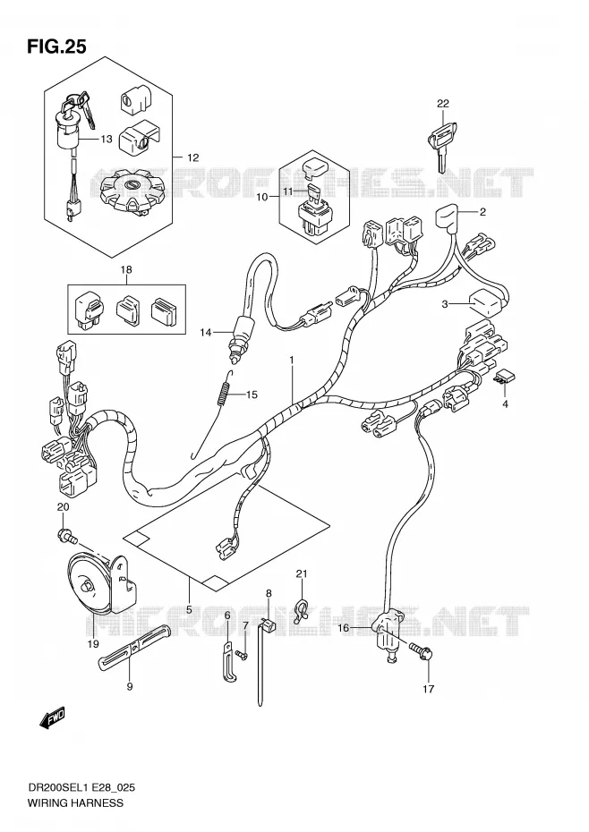 BEDRADING Suzuki MOTO 200 DR 2011  DR200SEL1(E28)