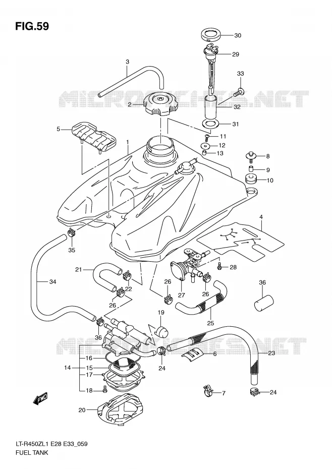 BENZINETANK (LT-R450L1 E28) Suzuki QUAD 450 QUADRACER 2011  LT-R450ZL1(E28/E33)