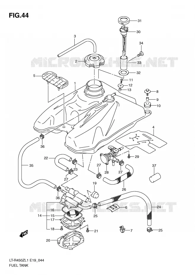 BENZINETANK (LT-R450ZL1 E19) Suzuki QUAD 450 QUADRACER 2011  LT-R450L1(E19)