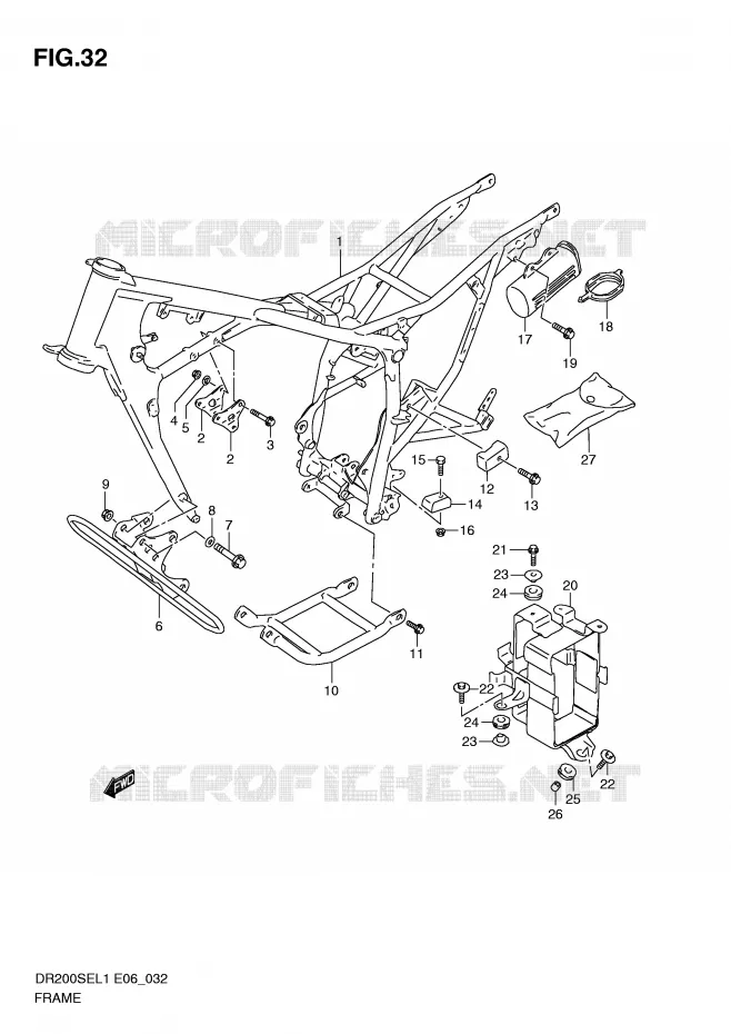 FRAME (DR200SEL1 E24) Suzuki MOTO 200 DR 2011  DR200SEL1(E6)