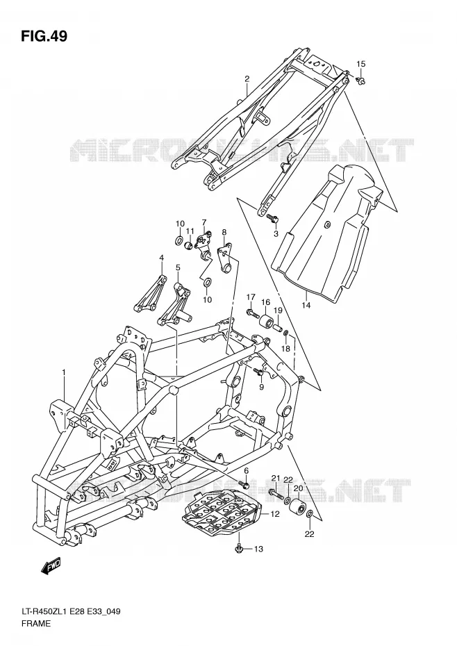 FRAME (LT-R450L1 E28) Suzuki QUAD 450 QUADRACER 2011  LT-R450L1(E28/E33)