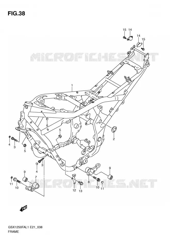 FRAME Suzuki MOTO 1250 GSX-F 2011  GSX1250FAL1(E21)