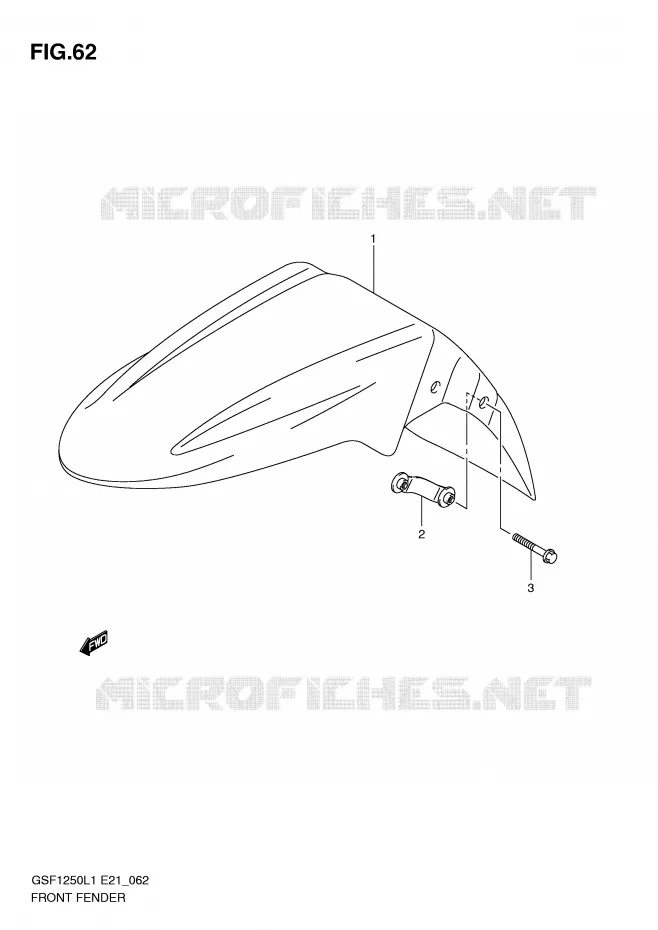 FRONT FENDER (GSF1250L1 E21) Suzuki MOTO 1250 BANDIT 2012  GSF1250L1(E21)