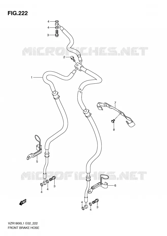 FRONT REMSLANG Suzuki MOTO 1800 INTRUDER 2011  VZR1800ZUFL1(E2)