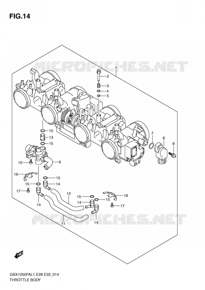 GASKLEPHUIS (GSX1250FAL1 E33) Suzuki MOTO 1250 GSX-F 2011  GSX1250FAL1(E28)