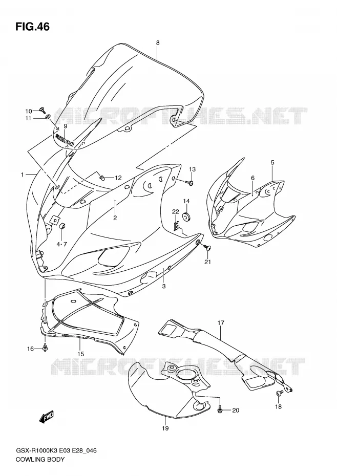KUIP - ETIKETTEN (MODELE K3) Suzuki MOTO 1000 GSX-R 2003  GSX-R1000K3(E3/E28)