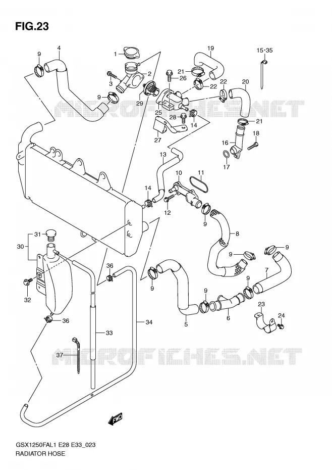 RADIATOR SLANG Suzuki MOTO 1250 GSX-F 2011  GSX1250FAL1(E28)