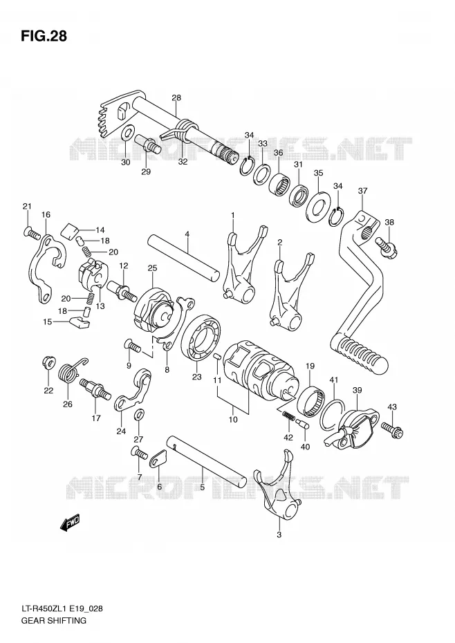 SCHAKELEN ASSY (LT-R450L1 E19) Suzuki QUAD 450 QUADRACER 2011  LT-R450L1(E19)