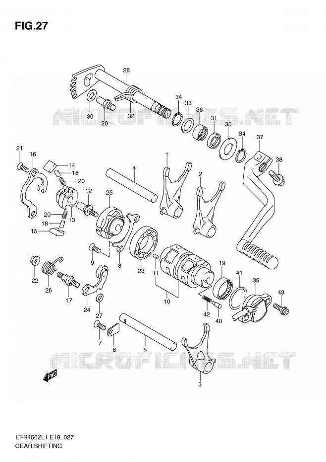 SCHAKELEN ASSY (LT-R450ZL1 E19) Suzuki QUAD 450 QUADRACER 2011  LT-R450ZL1(E19)