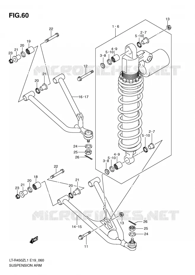 SCHORSING ARM (LT-R450L1 E19) Suzuki QUAD 450 QUADRACER 2011  LT-R450L1(E19)