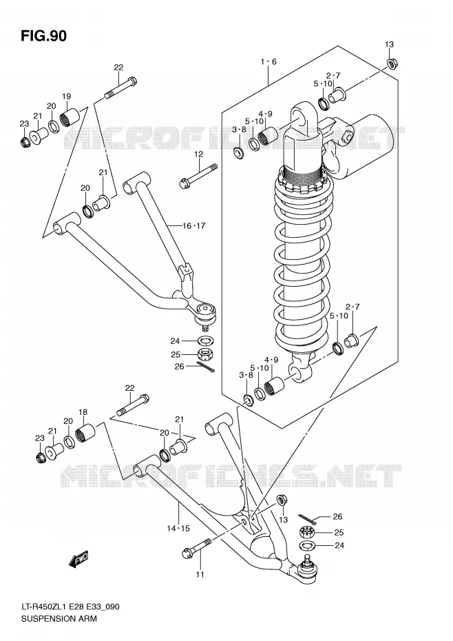 SCHORSING ARM (LT-R450L1 E28) Suzuki QUAD 450 QUADRACER 2011  LT-R450ZL1(E28/E33)