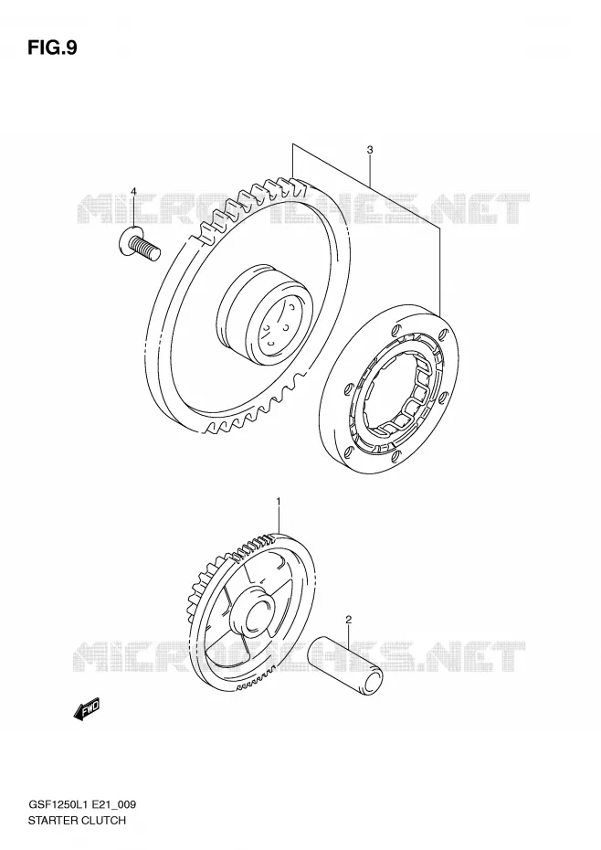 STARTMOTOR CLUTCH Suzuki MOTO 1250 BANDIT 2011  GSF1250AL1(E21)
