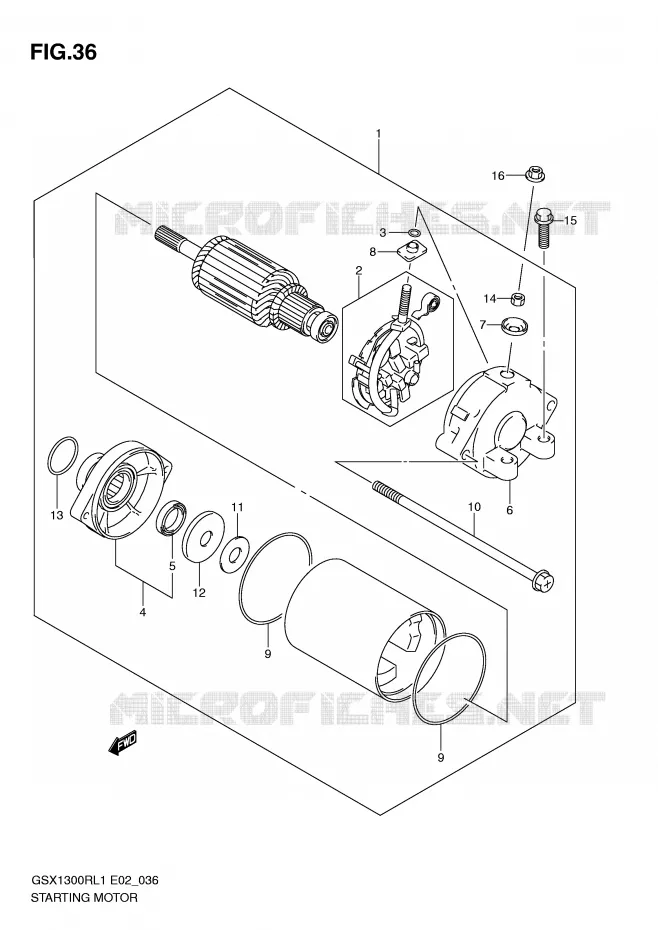 STARTMOTOR Suzuki MOTO 1300 HAYABUSA 2011  GSX1300RUFL1(E2)