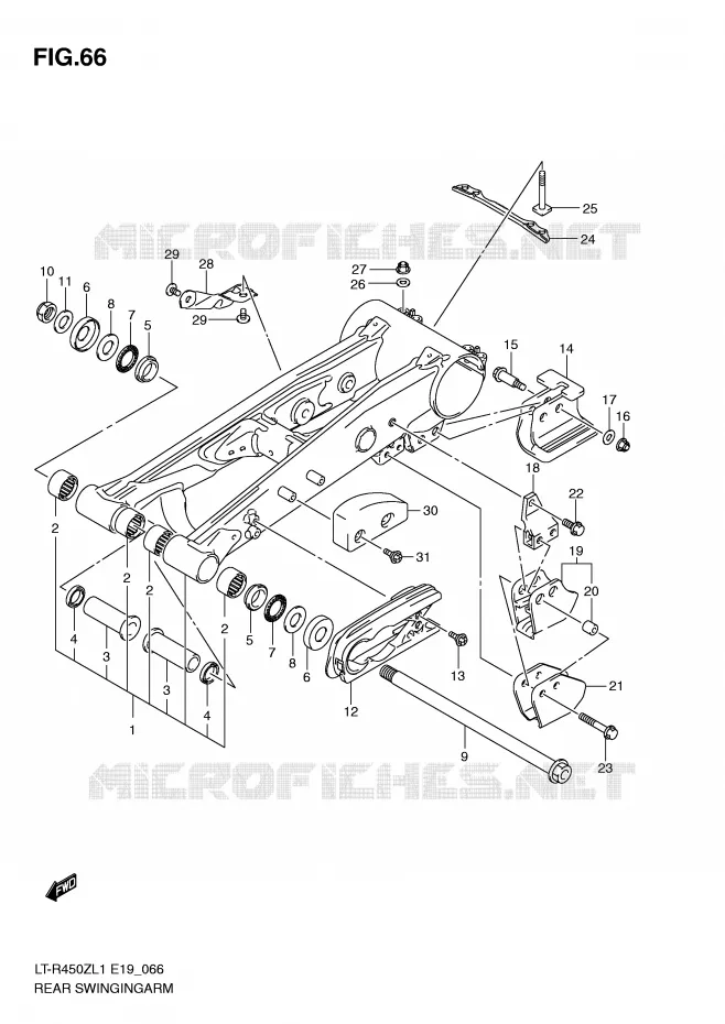 SWINGARM (LT-R450ZL1 E19) Suzuki QUAD 450 QUADRACER 2011  LT-R450L1(E19)