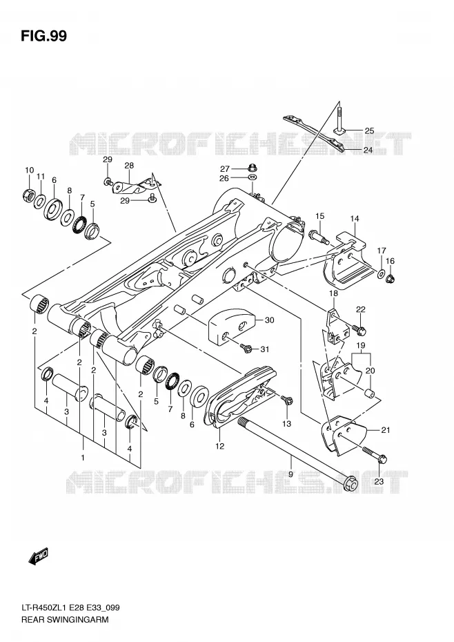 SWINGARM (LT-R450ZL1 E28) Suzuki QUAD 450 QUADRACER 2011  LT-R450ZL1(E28/E33)