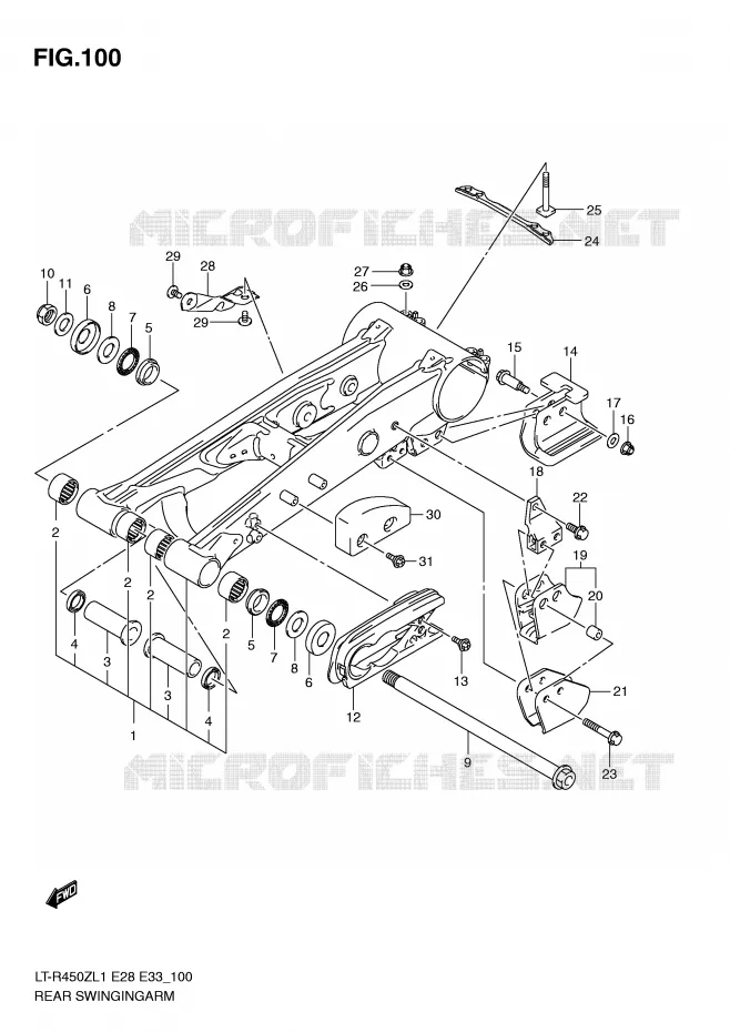 SWINGARM (LT-R450ZL1 E33) Suzuki QUAD 450 QUADRACER 2011  LT-R450ZL1(E28/E33)